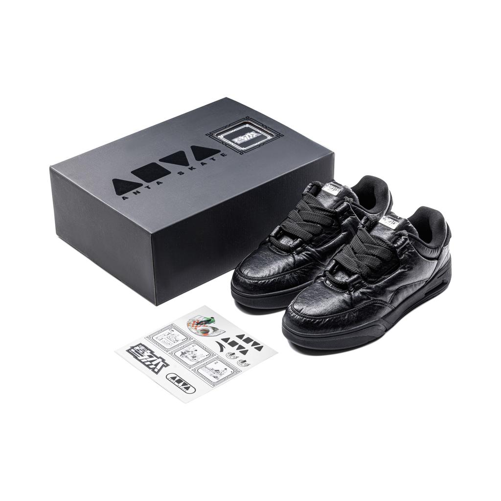 Anta Aojie Paper Making Technology Versatile Comfortable Shock Absorbing Wear Resistant Low Top Skate Shoes Men Skate Shoes Black 112418040X-1