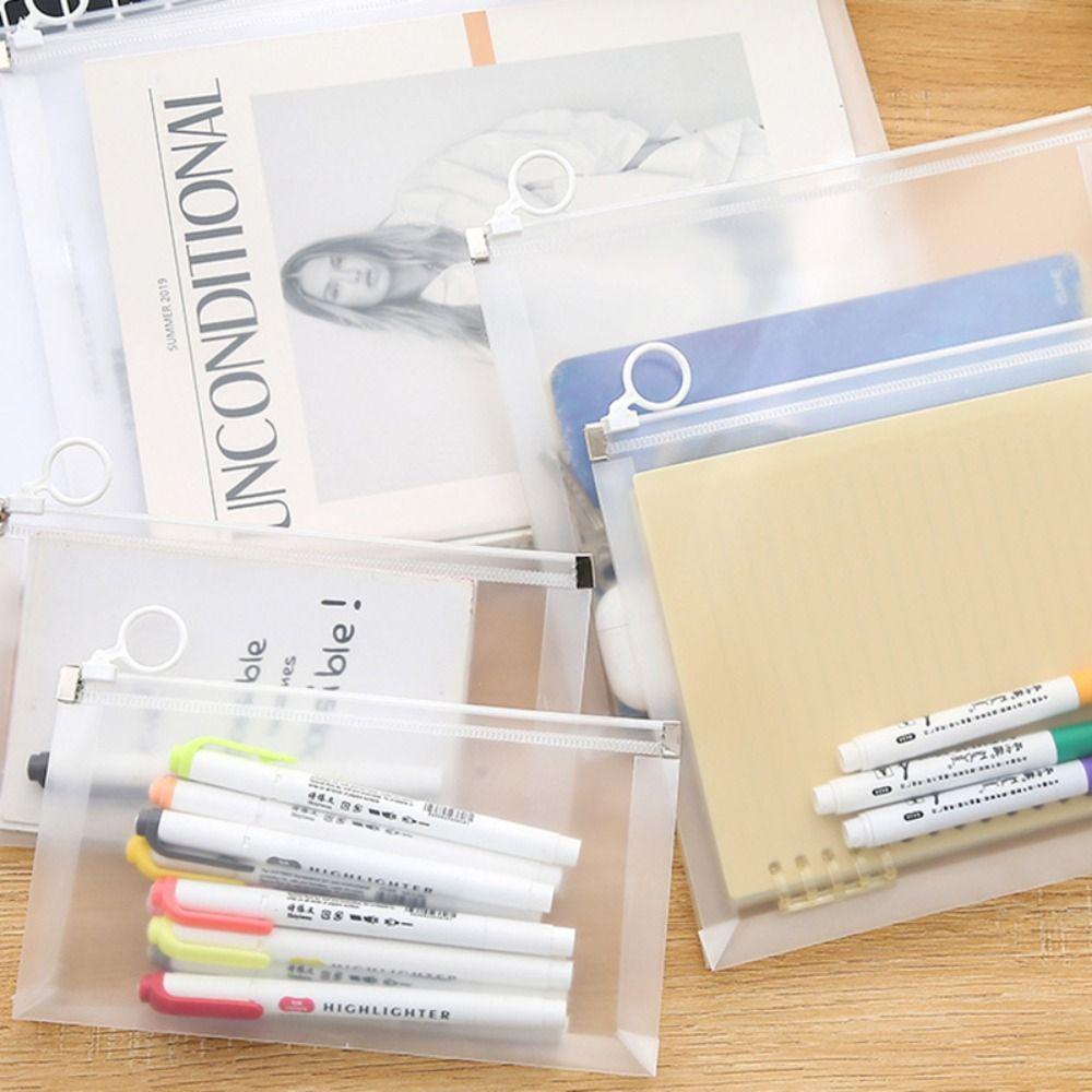 A4/A5/A6 Stationery Bag Transparent Storage Bag Simple File Folder  Students