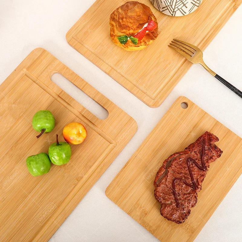 WXCOO Kitchen Wooden Chopping Boards Double-sided Serving Board for Meat Fruit and Vegetable Cutter Solid Wooden Cutting Board