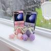 Perlen Schleife PU Leder Blume Handgelenkschlaufe Handyhülle für Samsung Galaxy Z Flip 6 5 4 3 5G Scharnierschutz Stoßfeste Hülle