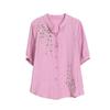 Fashion Plus Embroidered Short Sleeved Tencel Shirt for Women's Summer New Loose Cotton and Linen Top