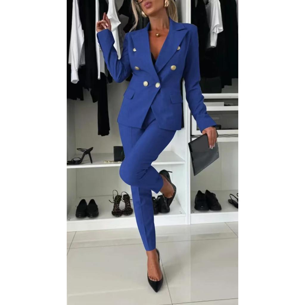 2025 Spring Summer Women's Office Suit Set, Slim Fit Blazer with Trousers for Business Casual, Professional Two-Piece Workwear for Commute