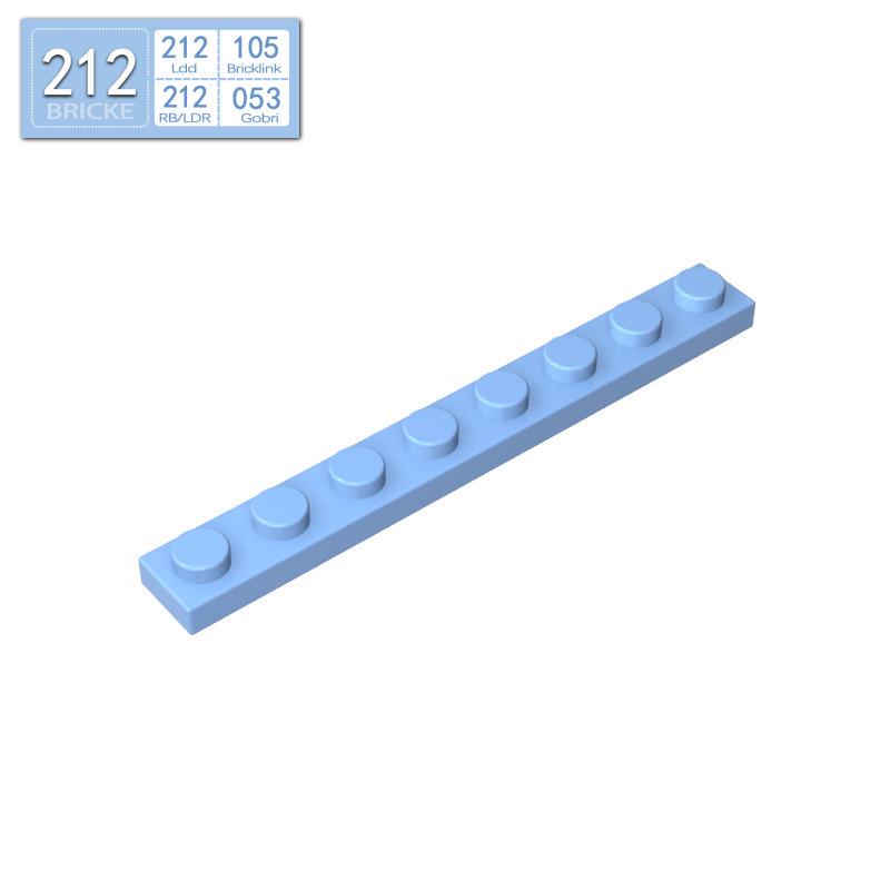 BRICKE Brick Guest 1x8 Plate, Compatible with Lego 3460, Loose Parts Building Blocks, Small Particles.