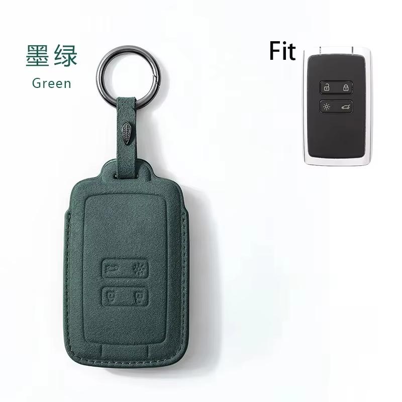 

For Renault Koleos Kadjar Scenic Megane Sandero Espace Clio Captur Kangoo Laguna Twingo Remote Car Key Case Cover Fob Keychain зелёный
