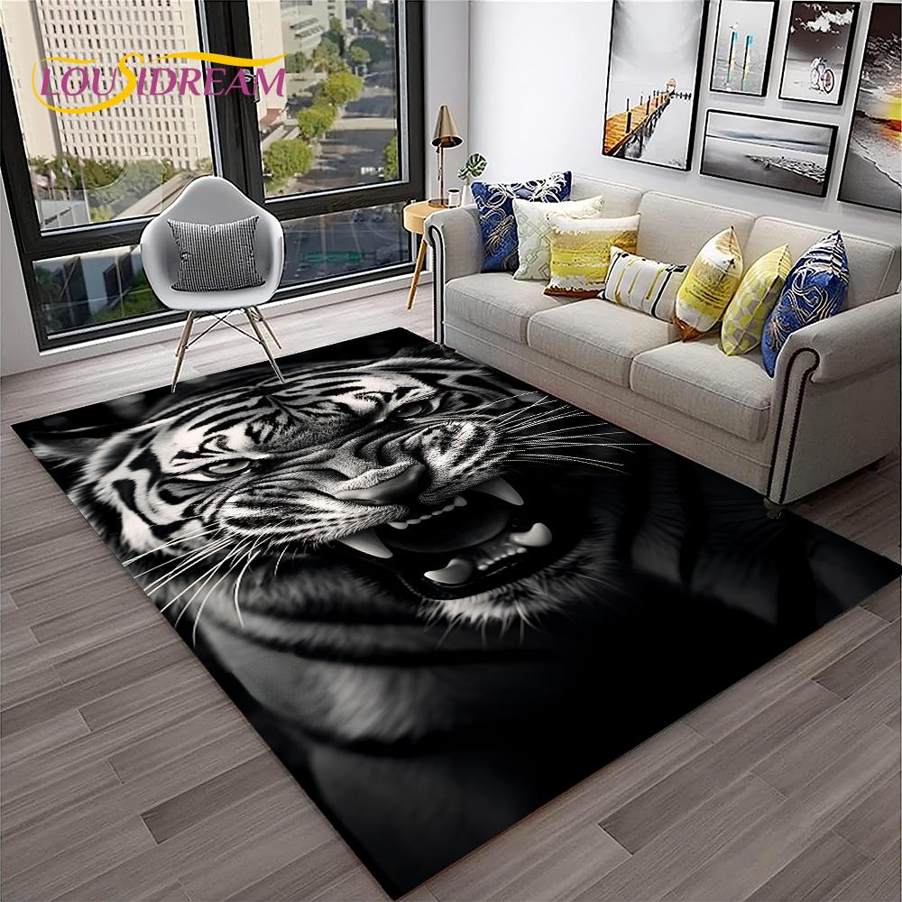 3D Cartoon Droom Tijger Dier Beest Tapijt Vloerkleed voor Huis Woonkamer Slaapkamer Bank Deurmat Decoratie, Kinder Vloerkleed Antislip Vloermat