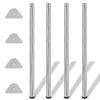 4 Height-adjustable Table Legs 1100 Mm Chrome