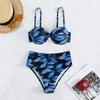 Bikinis mit hoher Taille, Badeanzug für Damen, bedruckt, elegante Strandmode, zweiteiliger Badeanzug, gepolstertes Bikini-Set