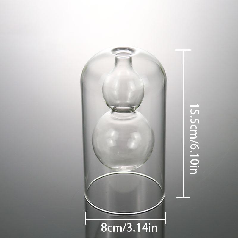 Hydroponic Flower Pot Small Bottle Double Layer Glass Aromatherapy Bottle