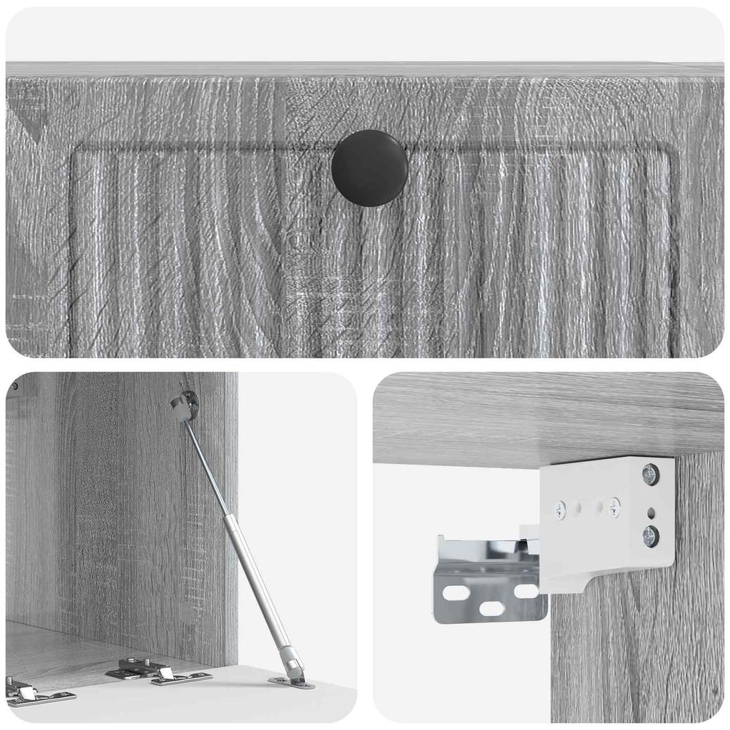 Wall Mounted TV Cabinet Grey Sonoma 59.5 x 41 x 30 cm