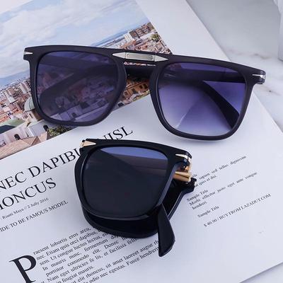 Retro Square Folding Polarized Sunglasses for Men's Fishing and Driving