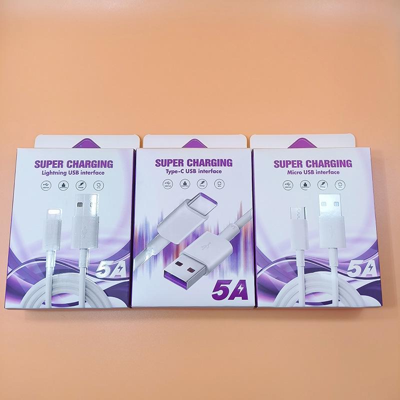 Super schnelles 5A USB-Ladekabel für Huawei/Apple/Android - Erhältlich in 1m, 2m, 3m Länge