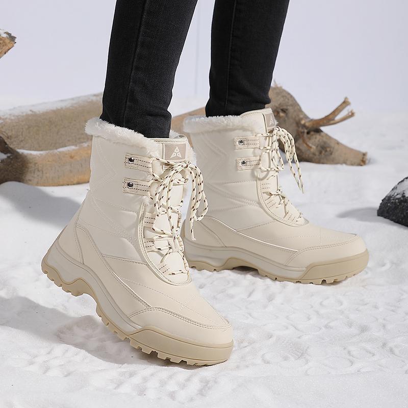 Übergröße Wasserdichte Winter-Outdoor-Damenstiefel Anti-Rutsch Gummi-Knöchelboots Für Damen Schneestiefel Warme Winterschuhe