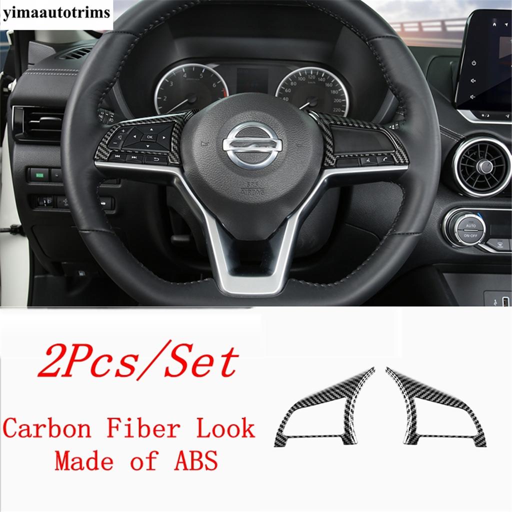 Steering Wheel Button Frame Decor Cover Trim For Nissan X-trail T32 Rogue 2017 -  Red / Carbon Fiber Accessories Interior
