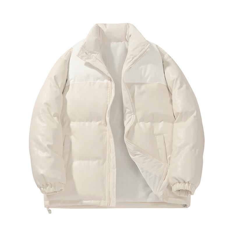 

New couple autumn and winter short cotton-padded men s jacket feather Rong cotton-padded stand-up collar thermal bag M