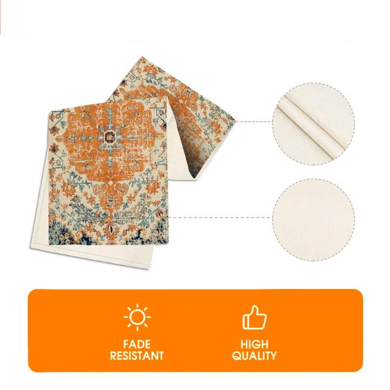 Ethnic Style Table Flag Restaurant Fabric Decoration Linen Tablecloth Dining Table Mat Bohemian Style Home Soft Decoration