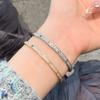 2026 Two-row Diamond Gypsy Star Bracelet Women's High-end Narrow Version Bracelet Bracelet Light Luxury Inlaid with Diamond Bracelet