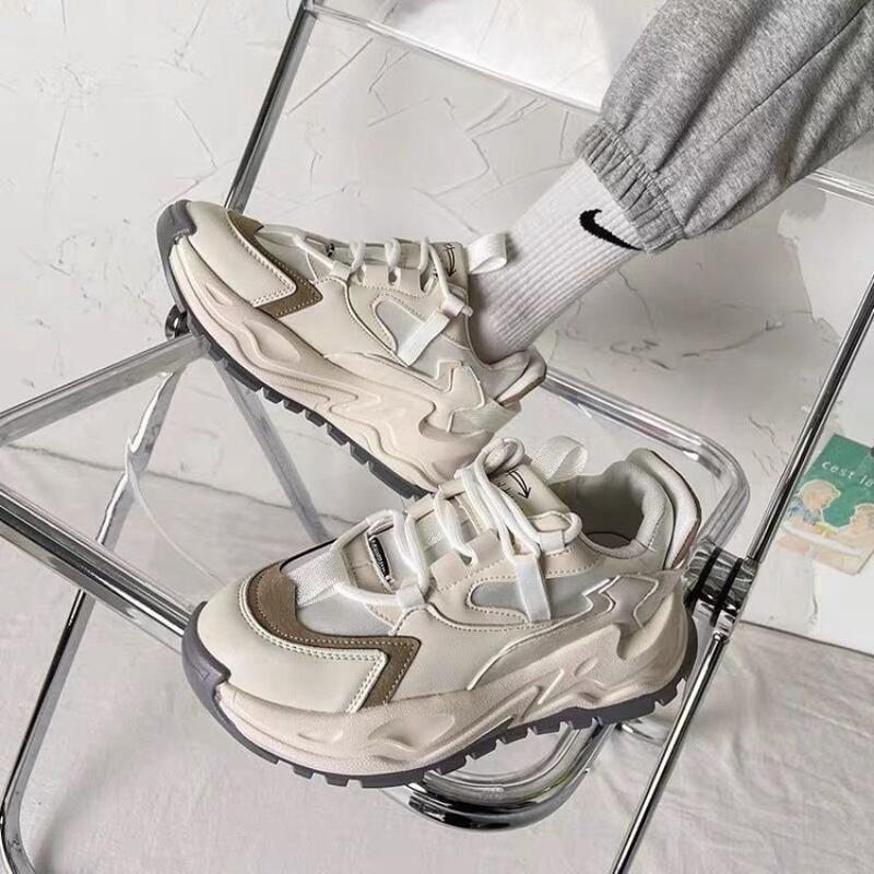 Trend Autumn and Winter Dad Shoes Women's New Thick-soled Heightening Harajuku Style Casual Women's Sports Shoes