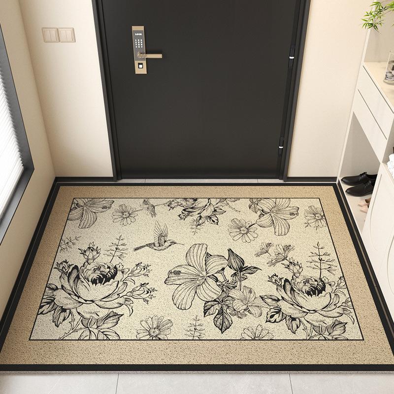 Light Luxury American Retro Silk Ring Floor Mat Household Entrance Door Entry Floor Mat Can Be Washed And Cut Dirt-Resistant Foot Pad