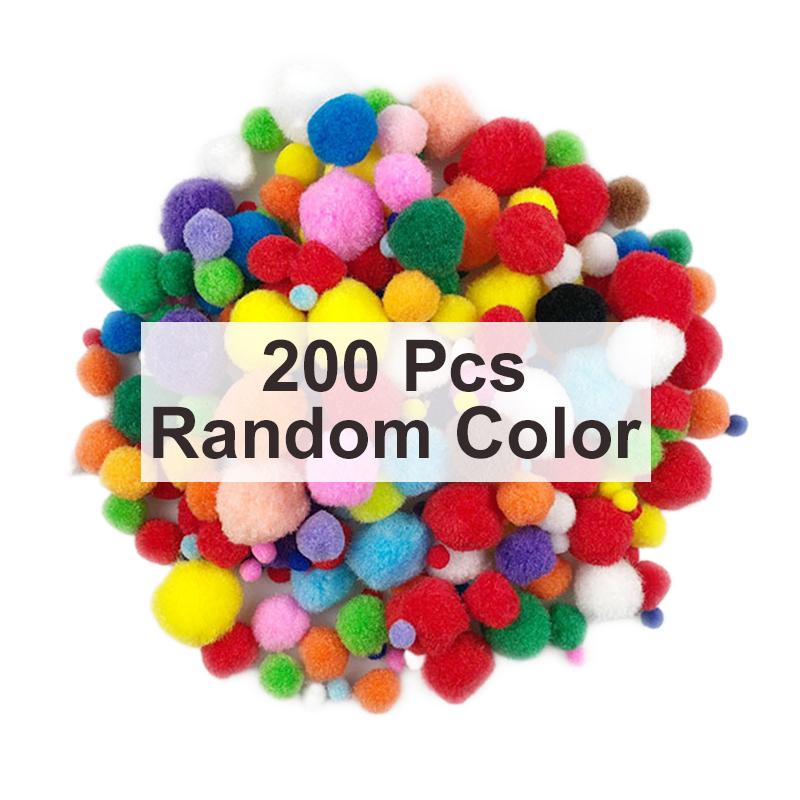 

200 помпонов, 200 клеящихся глаз, 100 стеблей синели, материалы для самостоятельного изготовления для детей и взрослых, подарки для мальчиков и девочек