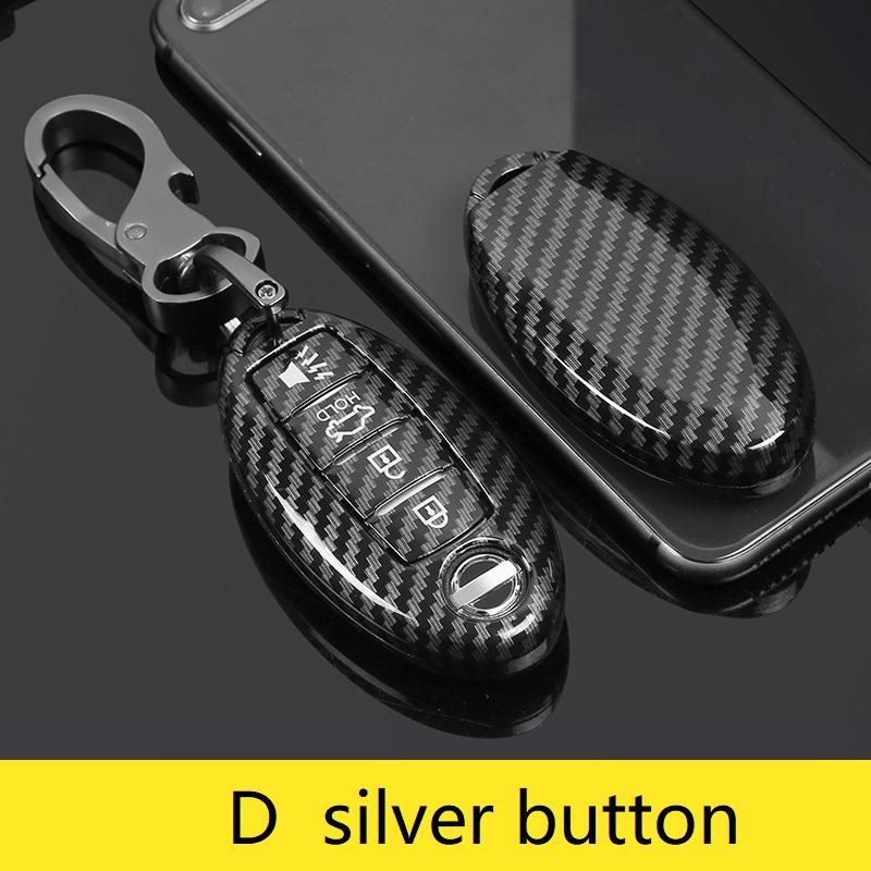 Interior Mouldings Glossy Carbon fiber ABS Car Key Case Fob Cover For infiniti FX35 FX37 FX50 G25 G35 G37 JX35 M35 M37 M45 Q70