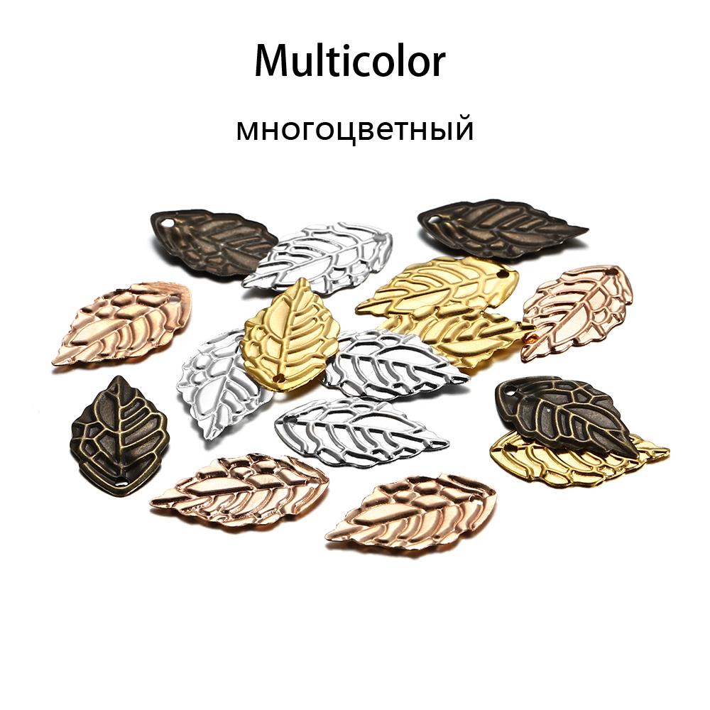 

100Pcs/Lot 10*18mm Goldcolor Metal Charms Leaf Shape Earrings Pendants DIY For Jewelry Making Findings Supplies Accessories різнокольоровий