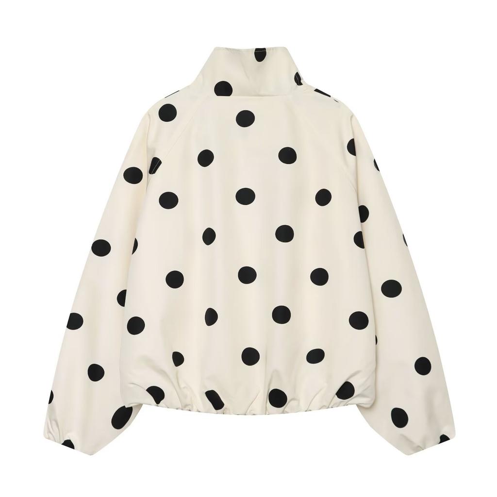 2026 Summer New European and American Cross-border Women's Street Fashion Polka Dot Pilot Jacket W103 90630