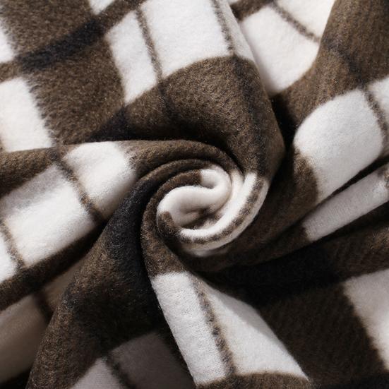 Women Winter Scarf Plaid Print Lightweight Soft Warm Scarf with Tassel Trim Cold Weather Imitation Cashmere Scarf