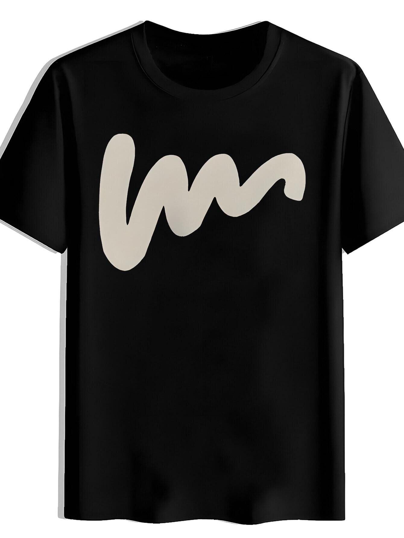 T-shirt Curved Gray Stripe Background Print XL