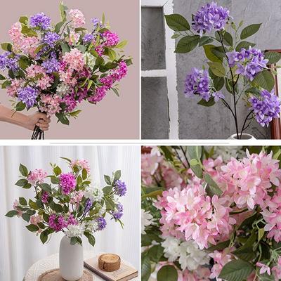 Echte Berührung Künstliche Fliederblume Luxuriös Elegant Seiden Fliederblumen Zweig Handgefertigt Künstliche Blume Wohnzimmer Schreibtisch