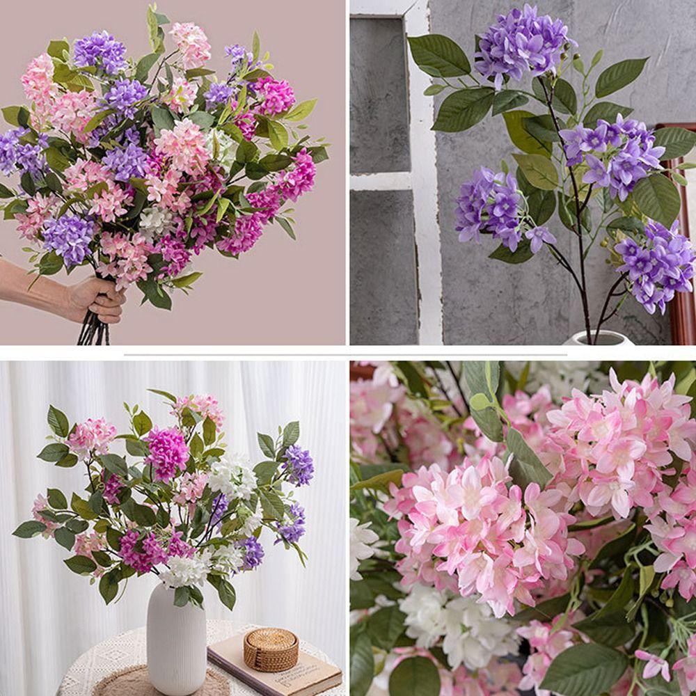 Elegant Silk Lilac Flower Branch Real Touch Fake Flower  Outdoor Garden Decor
