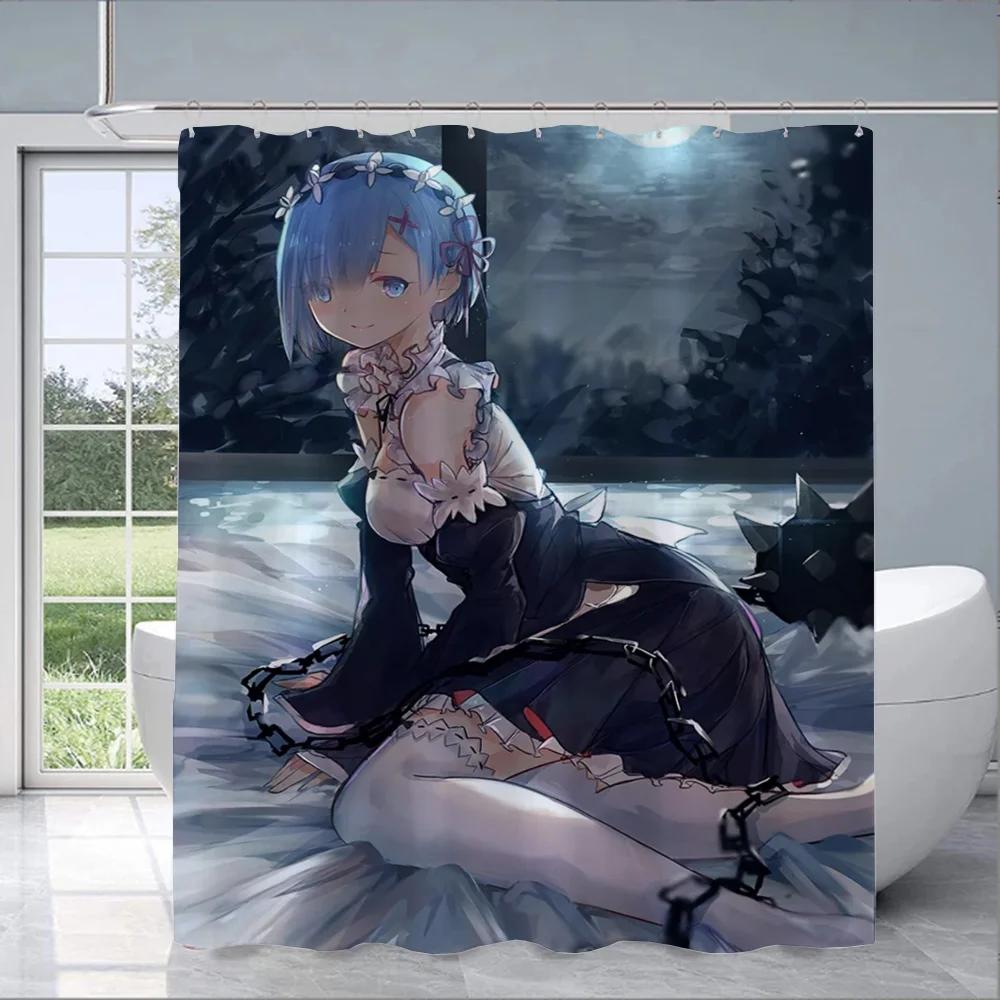 "Anime Character Shower Curtain, Waterproof & Mildew-Resistant Bath Curtain with Fantasy Design for Anime Fans' Bathroom Decor"