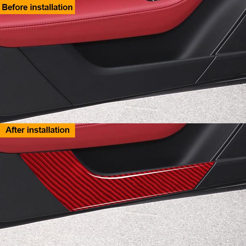 Real Carbon Fiber Car Door Anti-kick Panel Decorative Sticker For Jaguar F-Type 2013-2022 Car Interior Accessories