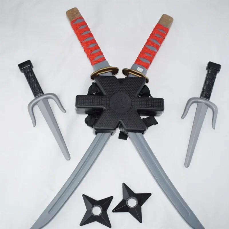 1: 1 Ninja Set Halloween Children'S Japanese Samurai Cosplay Toys Knife Set Dart Toys Model Gifts Collection Bizarre Toys Action