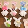 Rabbit Keyring Ornament Lovely Plush Animal Bowknot Keychain For Women Girls Versatile Bag Charm Pendant Birthday Gift