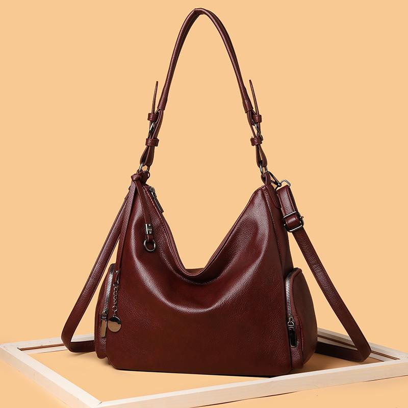 Fashionable Faux Leather Shoulder Bag,women's Large Capacity Handbag,retro Shoulder Bag,multi Pocket Crossbody Bag Suitable for Daily Use and Shopping