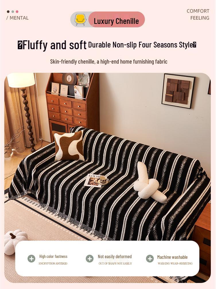 Hochwertige Moderne Winter Sofadecke: Luxus-Stil, Dick, Rutschfest, Kratzfeste Hülle.