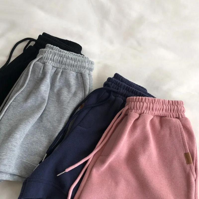 

Shorts Pants Women Summer Cotton Vintage Loose Large Size Casual Wide Leg Pants Shorts XXL рожевий