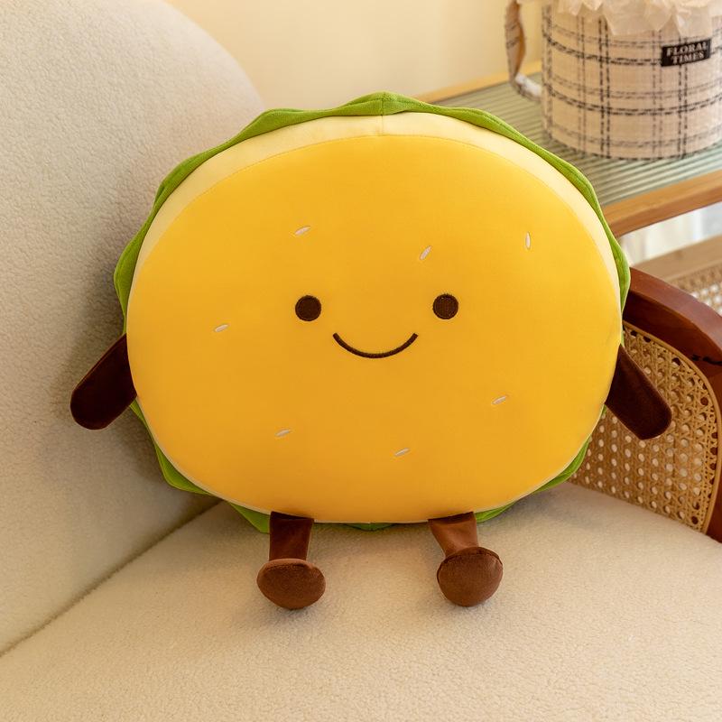 

Hamburger Plush Doll Pillow: Soft Cushion & Ornament Gift 45cm, 0.55kg жовтий