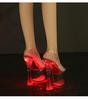 Nové Tlusté Vysoké Podpatky Boty do Nočního Klubu Svítící Boty Dámské Boty Módní Molo Pole Dance Boty Křišťálová Podrážka Sandály LFD-10367-Q1