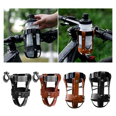 Leather Road Bike Beverage Holder Bicycles Water Bottle Cup Holder Bike Coffee Drink Cup Holder Easily To Install