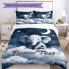3PC Custom Name Nightly Elephant Dreams Bedding Set Printed  Bedding Set Duvet Cover Closure Includes 1 Duvet Cover & 16 Pillowcases for Bedroom