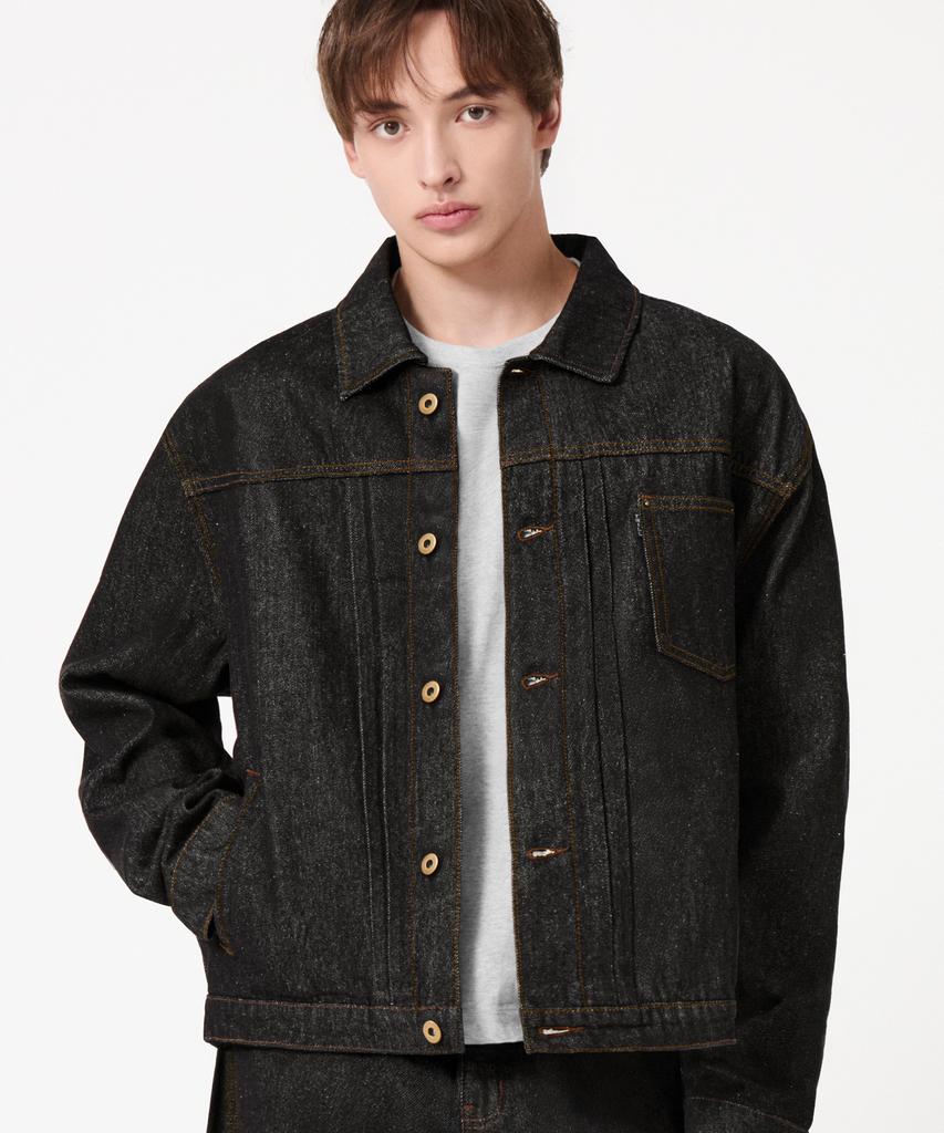 TRILLION [Non-Fade] 12Oz Type 1 Denim Trucker Jacket_Indigo