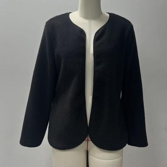 Women's Open Front Fleece Jacket Long Sleeve Cardigan Coat Soft Fuzzy Sherpa Jackets Fall Casual Warm Outerwear