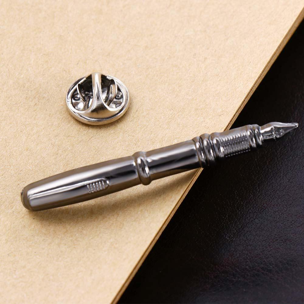 Pen Shape Gold Color Brooch Pins Pen Shape Brooch Men Brooches Korean Style Suit Shirt Brooch