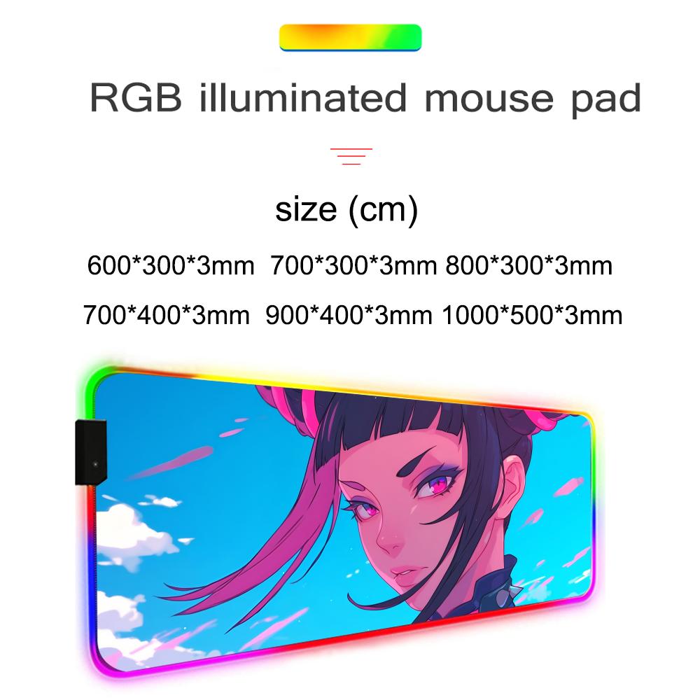 Juri Han Mouse Pad RGB Gaming Mousepad Big LED Pad PC Desk Mat Luminous Mouse Pad Large Keyboard Mats Table Rug With Backlit