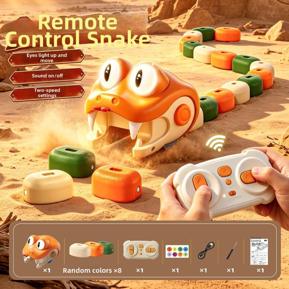 Eyes Rotate Electric Snake Toy Two Speed Modes Magnetic Food Collecting Segmented Body