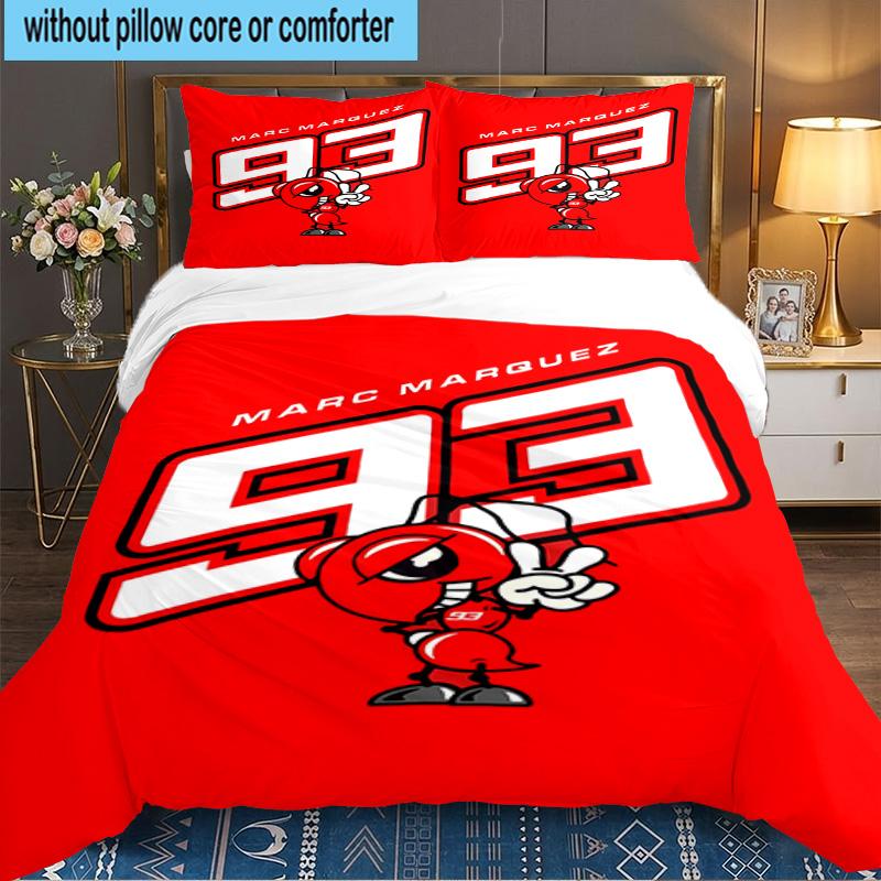 3PCS Marc Marquez Bedding Set,Including 1pc Duvet Cover And 2pcs Pillowcases Perfect for Bedroom, Dormitory, Large Size Fan Christmas Gift