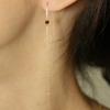 UNI.J Ruby Single Long 14k Gold Earring Ie398