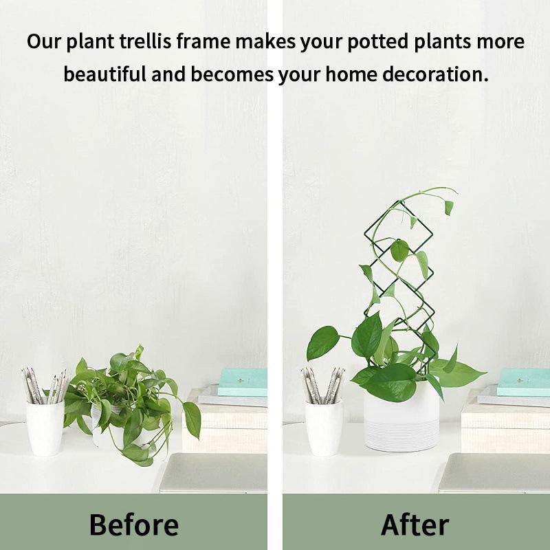 Green Plant Climbing Support Frame Iron Fixing Rods Stand Garden Flower Potted Plant Support Bracket Plant Accessories