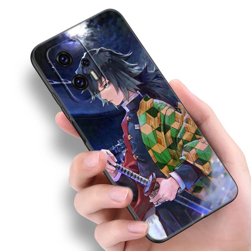 Etui na telefon Anime Demon Slayer dla Xiaomi POCO F2 F3 M2 M3 M4 X3 X4 Pro NFC F4 GT 5G F1 X2 C3 C31 C40 M5S Miękkie TPU Czarny Pokrowiec